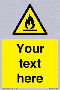 Custom flammable sign